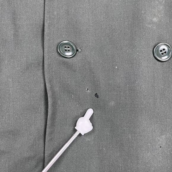 Vintage 90s Military Trench Coat Mens L Button Up Wool 36L - Picture 5 of 6